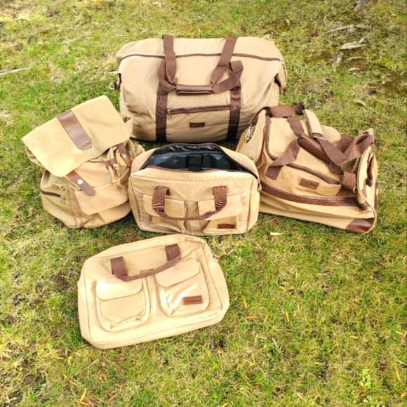 Bags New 5piece Canvas Luggage Set Poshmark